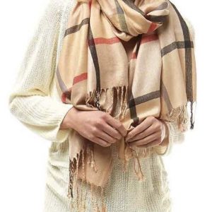 Plaid Oblong Scarf
