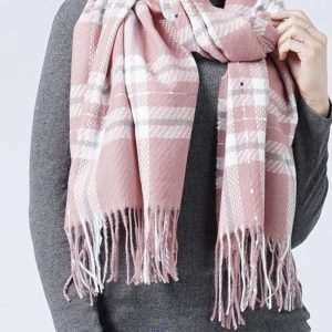 Plaid Oblong Tassel Scarf