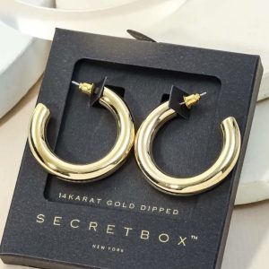 Hoop Earrings 14 Karat Gold Dipped