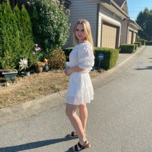 Off the Shoulder ¾ “Sleeve Cotton Dress