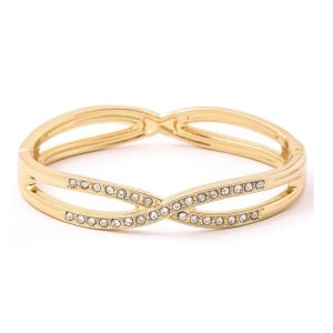 Solid Weave Studded Bangle Bracelet