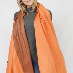 Reversible Two Tone Shawl Fringes Scarf